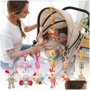 Rattles Mobiles Baby Sensory Hanging Soft Learning Toy P Animals Barnvagn Spädbarnsbädd Crib med teether för Bebe Babies Toddler DHKV3