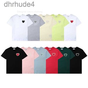 Paris Fashion Herren-Designer-T-Shirt Amis, besticktes rotes Herz, einfarbig, Big Love, Rundhals-Kurzarm-T-Shirt für Männer und Frauen mit dem gleichen Absatz, Nijy I121