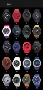 Oryginalny Watch Shock Watch 2100 Sport Digital Quartz Watch Watch W pełni funkcjonalny światowy czas LED Auto Hand Hand Light Light Oak Series