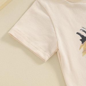 衣類セット幼児の男の子の夏の服フリーレンジルースターTシャツ弾性ウエストショーツセットファームライフ