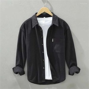 Mense Casual Shirts Button Down For Men Pure Cotton Turn-Down Collar Long Sleeve Shirt Male Solid Cloory Clothes 2 50BV