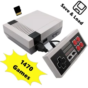 Konsolen 1470 Spiele für Nes Complete Collection Retro-TV-Videospielkonsole mit TF-Kartensteckplatz, unterstützt SaveLoad AV Out