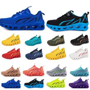 2024Gai Spring Men Shoes Running Flat Shoes Soft Sole Fashion Bule Grey New Models Fashion Color Blocking Sports Big Size 177