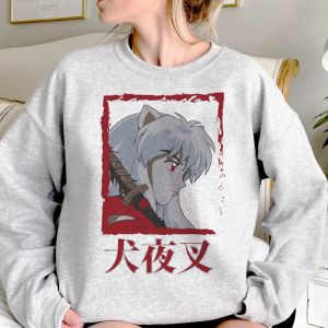 Sweatshirts Inuyasha hoodies kvinnor y2k estetisk koreansk stil drar kvinnor japansk tröja