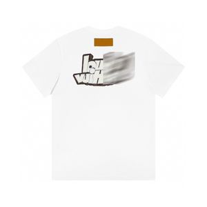 2024 Tide Street Luxo Masculino Solto Pescoço Puro Algodão Manga Curta T-shirt Carta Bordado Explosões Joker Estilo Casal Camisas Diárias Homens Casuais Casaco VV2