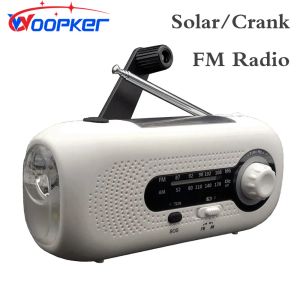 Manivela de rádio Woopker/energia solar emergência FM/AM rádio receptor global bateria pode ser substituída