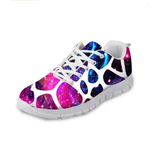 Casual Shoes 3D Printed Women Air Mesh Sneakers Customized Puzzle Pattern Trendy Female Lacing Footwears Breathabel Flats Girls