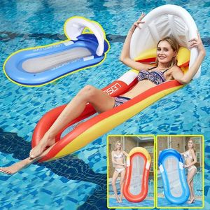 Sommar Uppblåsbara leksaker Sea Swimming Pools Foldbar flottör Radvatten Hammock Recliner Air Madrass Beach Party Sport Loungerstol 240223