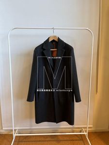 Mänrockar Autumn och Winter Loro Cashmere Single-Breasted Medium Long Coat Piana