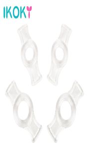 4 pzset Cock Rings Ritardare l'eiaculazione Anelli del pene Silicone TPE Manicotto del pene per la pompa dell'ingrandimento del pene q1707189808805