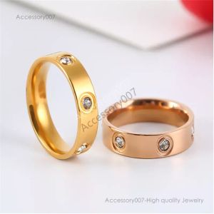 anéis de jóias de designer Anéis de casal promessa charme high end mens jóias de aço inoxidável moda casamento noivado noivo amantes do presente da noiva 6 anéis de diamante