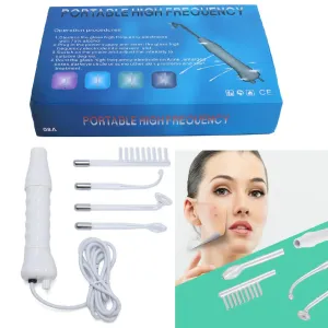 Devices New Portable Electrode High Frequency Facial Beauty Machine Electrotherapy Wand Glass Tube Face Cleansing Skin Tightening Device