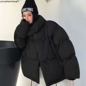 レザーダウンホワイトクロップパフグリーンジャケットパーカー冬のジャケットと濃い暖かい韓国のゆるい短いコート女性春の女性パーカス