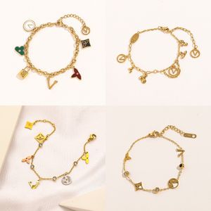 Womens Designer Bracelet Chain Luxury Bracelet Gold Plated Fashion Trendy Pulsera Lock Flower Letter Pendant Diamond Cjeweler Love Charms Bracelet