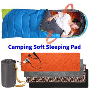 매트 실외 USB 가열 수면 매트 캠핑 절연 차가운 내성 가열 된 수면 매트리스 침낭 매트리스 패드