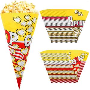 Ta ut containrar 100 datorer kommersiella popcorn maskinpåsar papperssnacks för film individuell mat