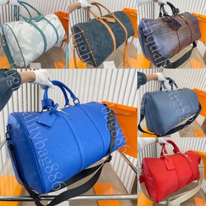 Alta qualidade Hot designer duffle bag Homens mulheres moda bolsa de viagem Grande capacidade Zipper aberto e fechado bolsa de couro de lona revestida ombro crossbody bolsa de viagem