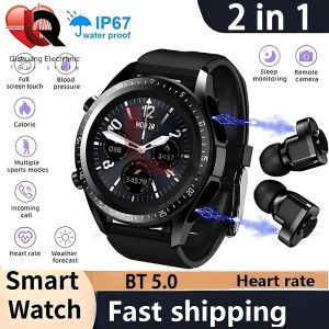 Watches Headphone Smart Watch TWS 2in1 Wireless Bluetooth Dual Headphone Connection Mobile Fitness Sports Smart Watch