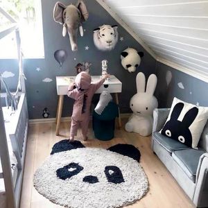 Carpets Nordic Instagram Children's Room Cartoon Cute Animal Carpet Shaped Thickened Bedside Home Decoration Anti Slip Chair