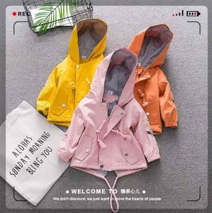 Dooout Outfits Girl Coats 2019 Spring Autumn Kids Fashion Cotton Solid Colored Withed Outwear Children Flower Flower Clot9241348