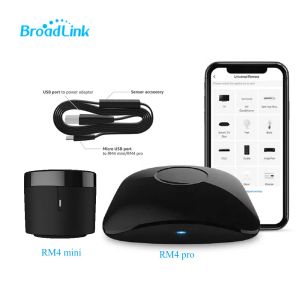 Kontrollera Broadlink RM4 Pro RM4 Mini HTS2 Temp och fuktighet Sensorversion Wireless Universal Remote Hub med smart hemlösning