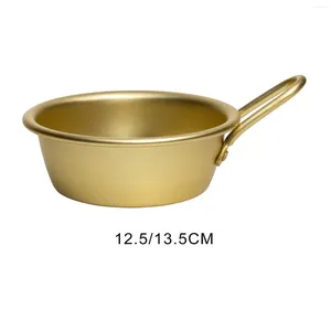 Ciotole Ciotola con manico Trekking Piatto da zuppa Colore oro Tazza in alluminio Cucina Pentole Regalo Ramen Pot Feste per barbecue