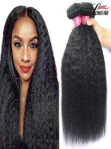 Brazilian Kinky Straight Human Hair Bundles Brazilian Yaki Virgin Human Hair Extension Peruvian Malaysian Hair Wave Natural Color6291446