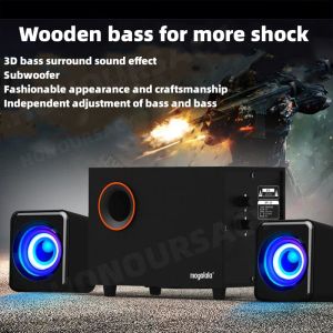 Högtalare Hifi High Sound Quality Wood Bluetooth Högtalare 360 ​​Stereo Subwoofer Music Center Home Theater Sound System Caixa de Sompara PC