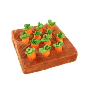 Toys Carrot Farm Hundespielzeug, interaktives Versteckspiel, Futtermatte für Hunde, 12 quietschende Karotten, kaubares Haustier-Plüsch-Trainingsspielzeug, Geschenke für Hunde