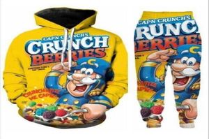 Nowe menwomens Food Crunch Berries Funny 3D Print Mash Maszy