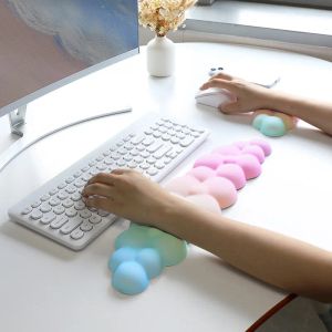 Pedler Bulut Şekil Mouse Pad Bellek Köpük Bilek Koruyucu Sevimli Klavye Bilek Dinlenme Pedi Set Oyuncu Bilgisayar Mousepad