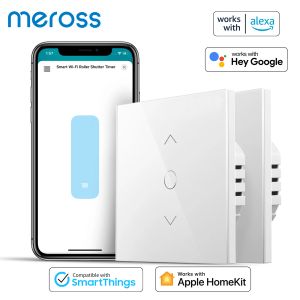 Controlla Meross HomeKit WiFi Interruttore per tapparelle Tenda intelligente Motore cieco Retroilluminazione Stile Funziona con Siri Alexa Google Home SmartThings