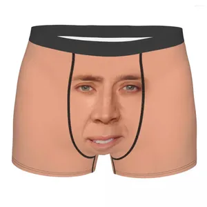 Underpants Humor Boxer Shorts Panties Man Nicolas Cage Face Underwear Soft For Male