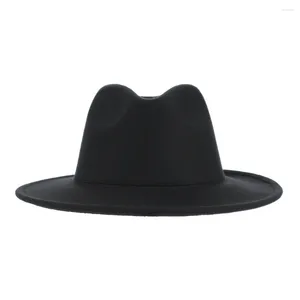 Berets masculino casual ao ar livre quente aba plana lã jazz chapéu feminino feltro fedoras estilo britânico sólido vintage chapéus