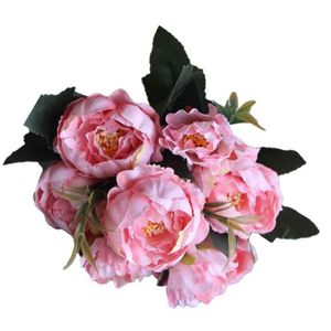 Ghirlande di fiori decorativi Ghirlande di fiori decorativi Teste/Bouquet Mariage Simation di Natale Real Touch Fiore di peonia artificiale Va Dh93G