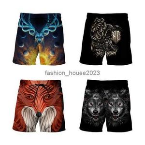 3D Digital Printing Locomotive Eagle Mens and Womens Beach Pants Casual Shorts