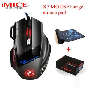 Mice iMICE Large Mouse Pad X7 Wired Gaming Mouse 7 Buttons Optical Ergonomic Game Mouse Mice For PC Laptop Desktop Mouse Gamer