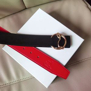 Designer Belt Red Bottom Reversible Men's Belt Chastity Top Brand Belt Bredden 3,8 cm Fashion Casual Black Beige Belt Size 100cm-125cm Jeans Kvinnarmbälte