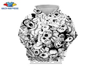 SONSPEE 3D Print Junji Ito Felpa con cappuccio Uomo Donna Casual Streetwear Hip Hop Manica lunga Leisure Pullover Top Horror Anime Felpa 207239746