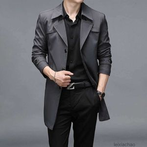 Mode Tragen Frühling Herbst Lange Männer Mode Business Casual Windjacke Mantel Herren Solide Einreiher Graben Oberbekleidung Plus Größe 8xl