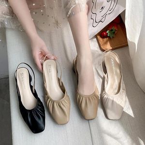 Sandalen Frauen Sommer Weiche Leder Rutschen Schuhe Damen Elegante Außerhalb Französisch Loafers Single 2024