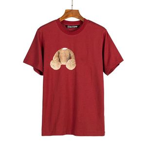 Дизайнерская футболка с короткими рукавами и принтом медведя из мультфильма для мужчин и женщин