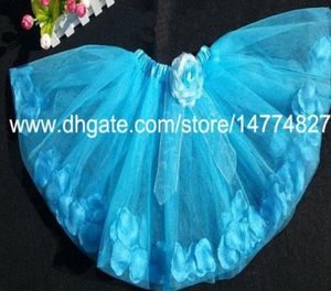 Azul fada pétala tutu princesa festa de aniversário tutus saia bebê menina dança saias aniversário tutu para meninas 7430606