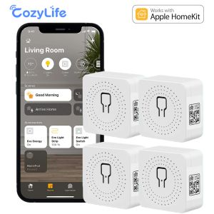 Kontroll Cozylife Inwall Relay Switch Work med Apple HomeKit Alexa SmartThings Alice, 16A WiFi Smart Switch Module Neutral Wire krävs