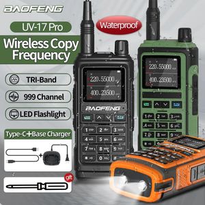 Baofeng UV 17 Pro Wireless Copy Frequency Walkie Talkie 16 km långväga vattentät ficklampa Typec Charger Ham Radio 5R 240229