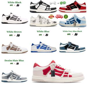 Shoes Running women Designer Skel Top Low Bones Hi Leather Sneakers Luxury Skeleton Blue Red White Black Green Gray Brown couple Original Vintage Shoes