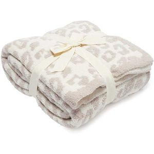 Dreams Blanket Top Sell Soft 100% Polyester Microfiber Feather Yarn Leopard Zebra Jacquard Knit Throw Blanket199F