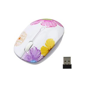 Mouse 1200 DPI Mouse da gioco per computer rosa Mouse wireless 2.4G Mouse con motivo floreale di moda Mini mouse ottico portatile per PC portatile