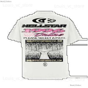 Herren T-Shirts HELLSTAR Y2K T-Shirt Herren Damen Harajuku Gothic Hip Hop Abstrakter Grafikdruck T-Shirt 2023 Neue übergroße Kurzarm-Tops Hellstar T-Shirt 945