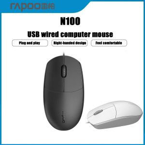 マウスラプーN100有線マウスオフィスマウス対称マウスラップトップマウスコンピューターマウスデスクトップマウス